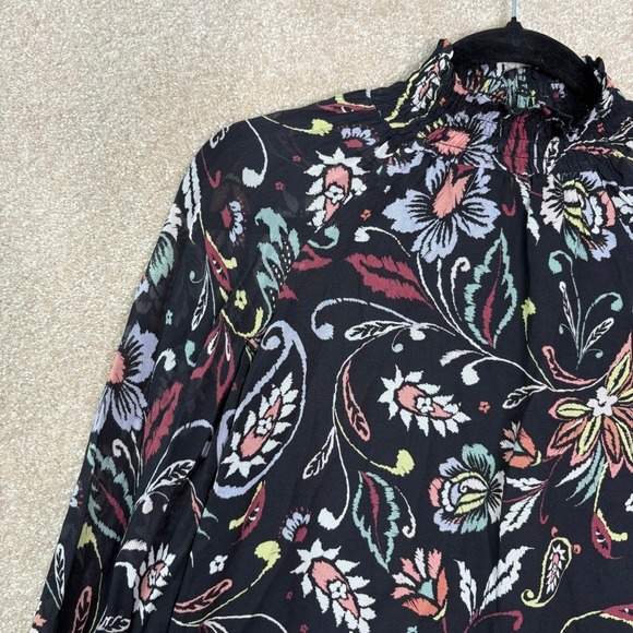 Yumi Kim Tops - YUMI KIM Floral Blouse Top Women's XS Black Long Sleeve Feminine